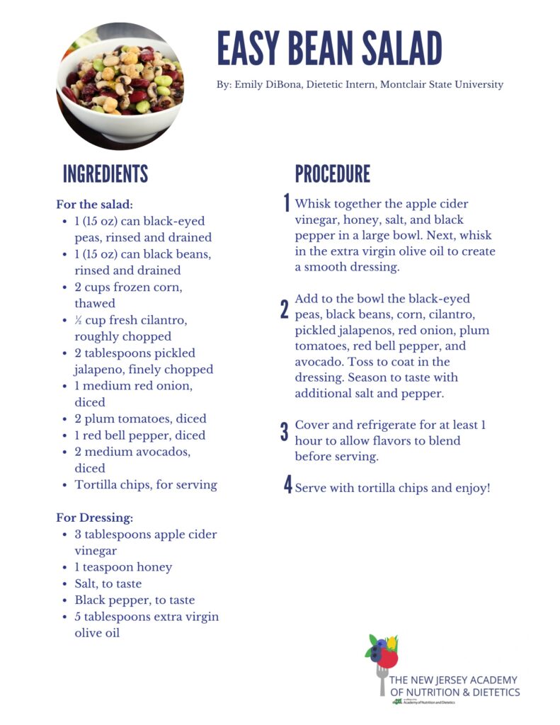 Recipe for an easy bean salad